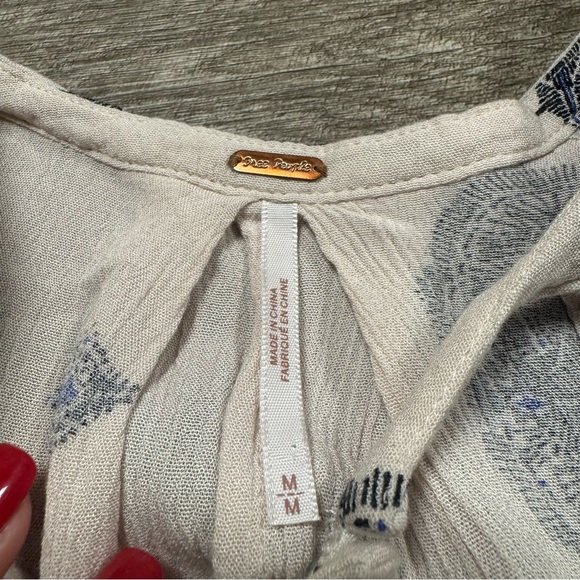 Free People Tree Swing Ivory Pink Mini Dress Size Medium - Picture 9 of 10